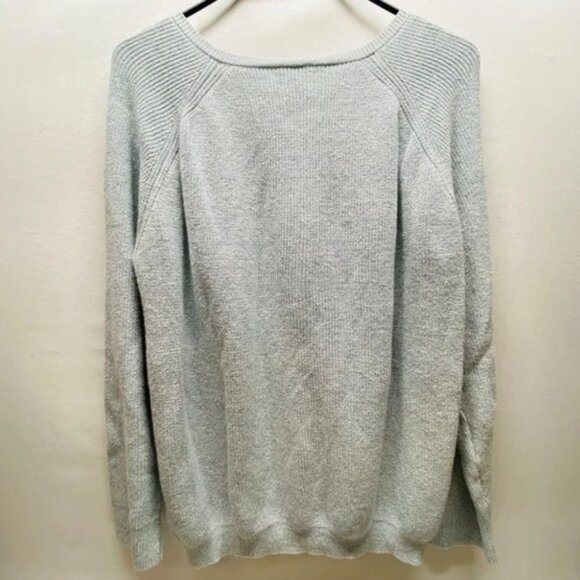 Jones New York Signature Knit Sweater Women’s Large Light Blue Lace Up Front EUC - Picture 4 of 9